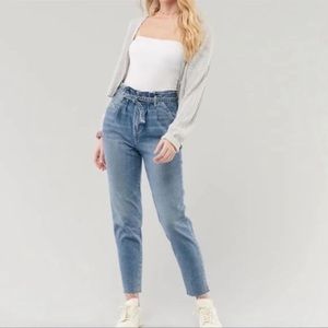 Hollister Ultra High Rise Paper Bag Mom Jeans